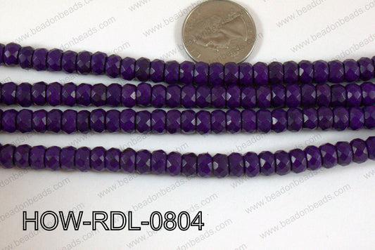 Howlite Rondelle Faceted Purple 08mm HOW-RDL-0804