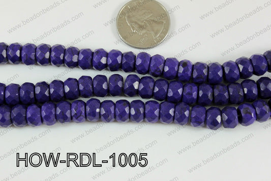 Howlite Rondelle Faceted Purple 10mm HOW-RDL-1005