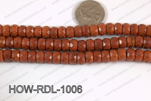 Howlite Rondelle Faceted Brown 10mm HOW-RDL-1006