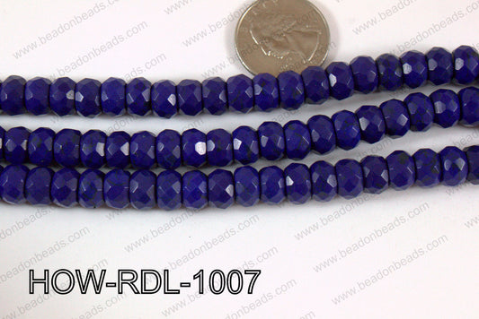 Howlite Rondelle Faceted Dark Blue 10mm HOW-RDL-1007