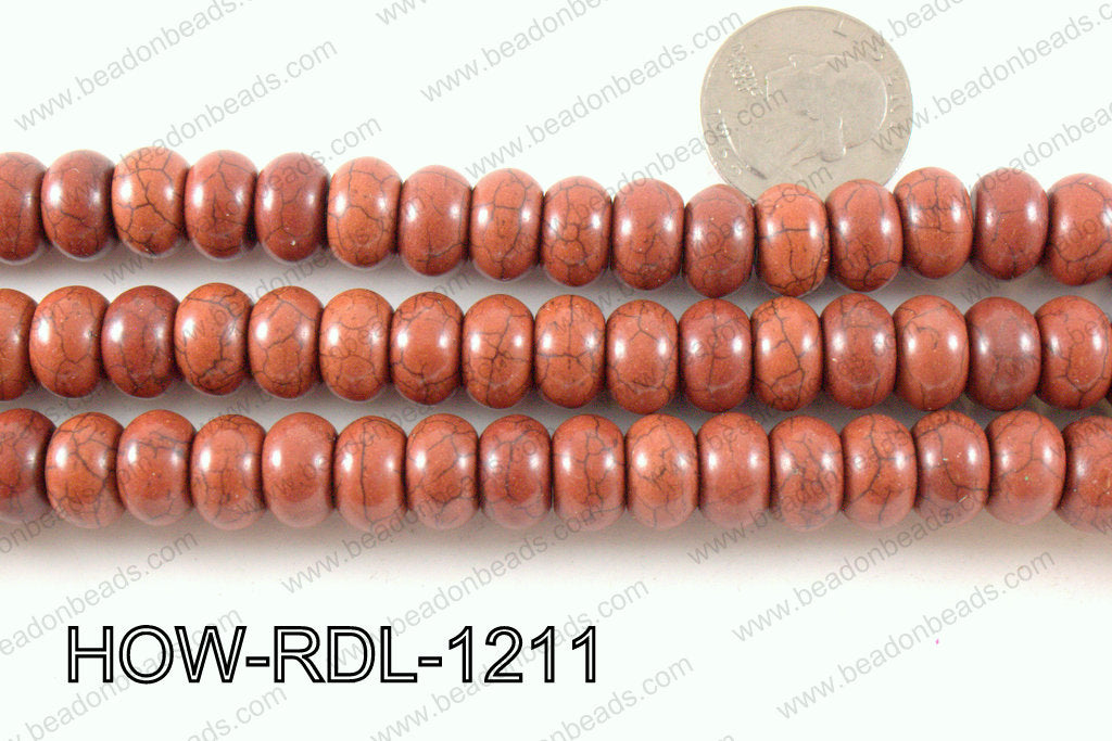 howlite rondelle brown 12mm HOW-RDL-1211