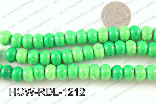 howlite rondelle green 12mm HOW-RDL-1212
