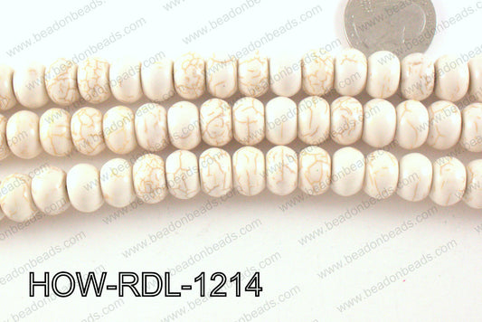 howlite rondelle cream 12mm HOW-RDL-1214