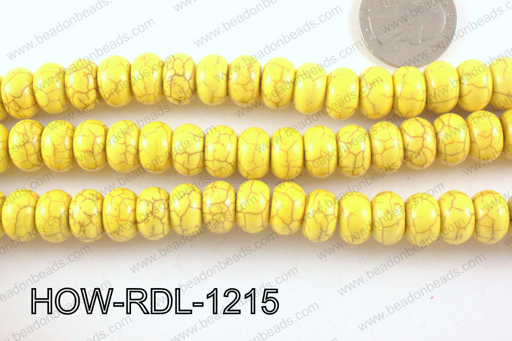 howlite rondelle yellow 12mm HOW-RDL-1215