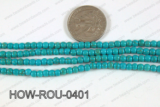Howlite Round Turquoise 4mm HOW-ROU-0401