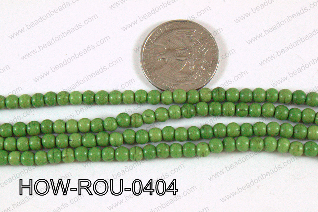 Howlite Round Green 4mm HOW-ROU-0404