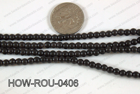 Howlite Round Black 4mm HOW-ROU-0406