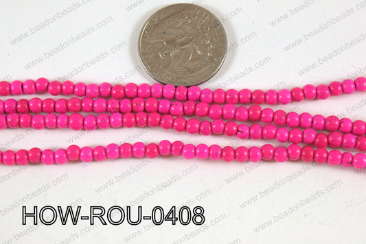 Howlite Round Hot Pink 4mm HOW-ROU-0408