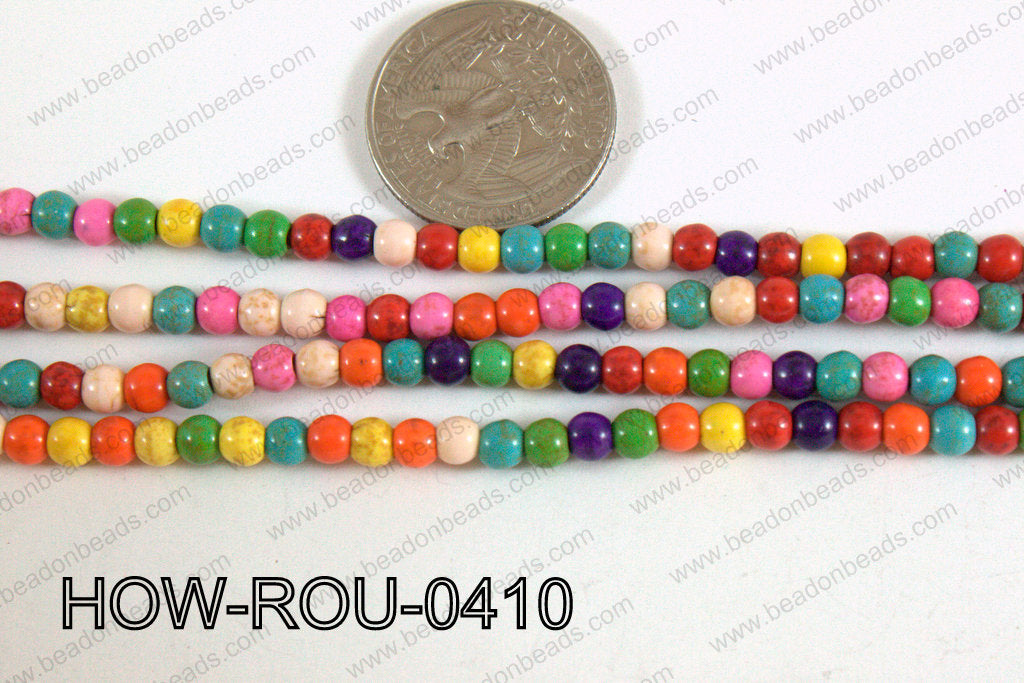 Howlite Round Multicolor 4mm HOW-ROU-0410
