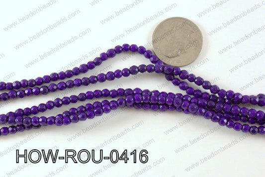 howlite round facted 48cut purple 4mm HOW-ROU-0416