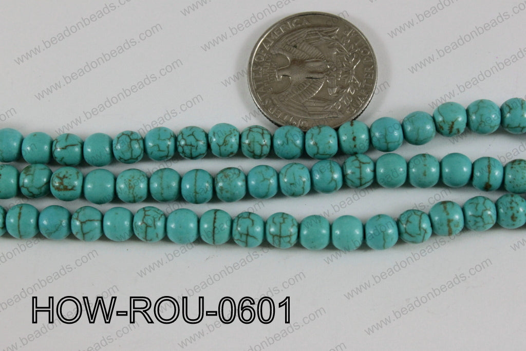 Howlite Round Turquoise 6mm HOW-ROU-0601