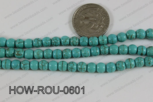 Howlite Round Turquoise 6mm HOW-ROU-0601