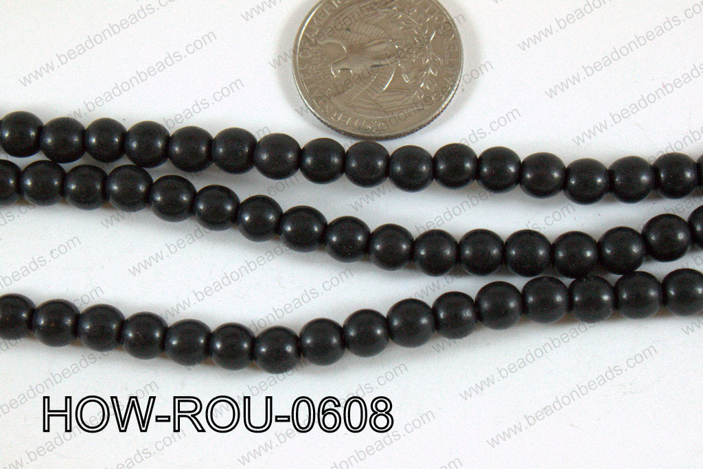 Howlite Round Black 6mm HOW-ROU-0608