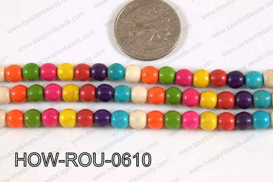 Howlite Round Multicolor 6mm HOW-ROU-0610