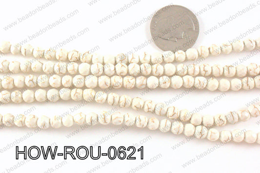 howlite round facted 48 cut white 6mm HOW-ROU-0621