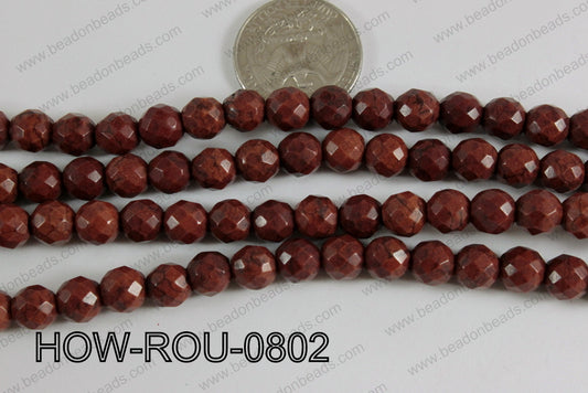 Howlite Round Faceted 32 cut Brown 8mm HOW-ROU-0802