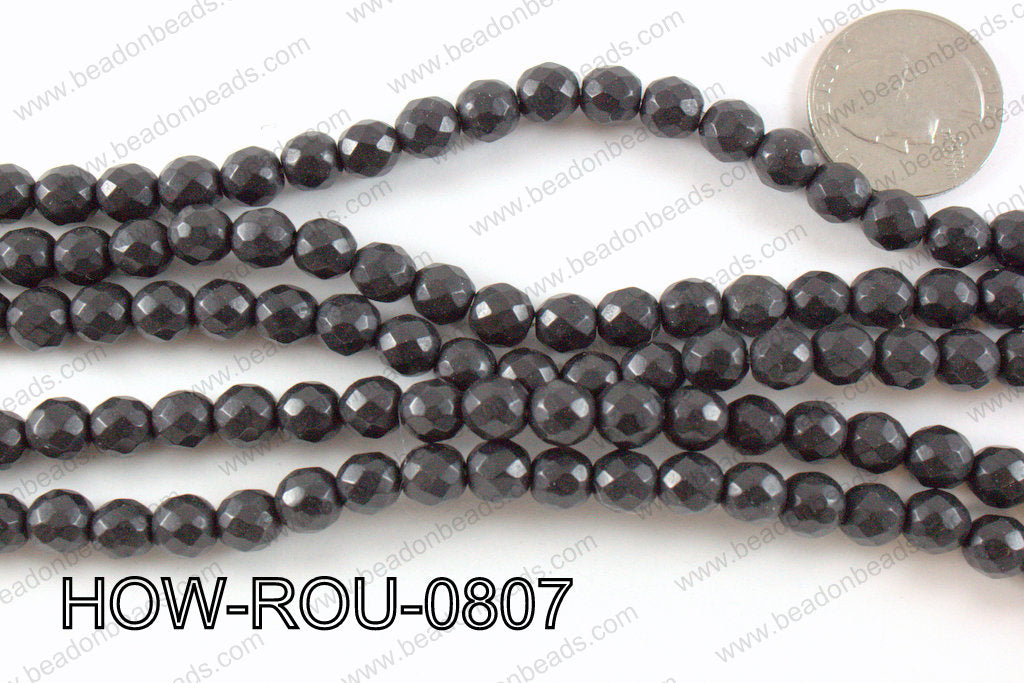 howlite round facted 48 cut black 8mm HOW-ROU-0807