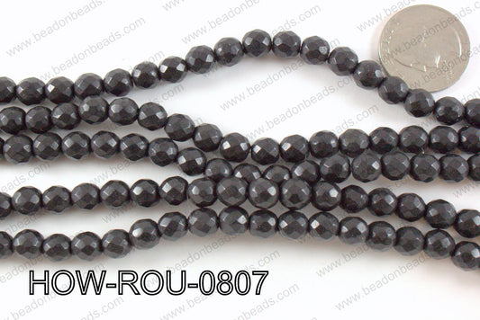 howlite round facted 48 cut black 8mm HOW-ROU-0807