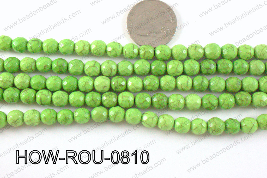 howlite round facted 48 cut green 8mm HOW-ROU-0810