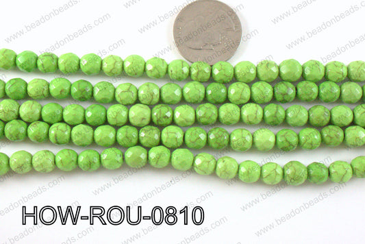 howlite round facted 48 cut green 8mm HOW-ROU-0810