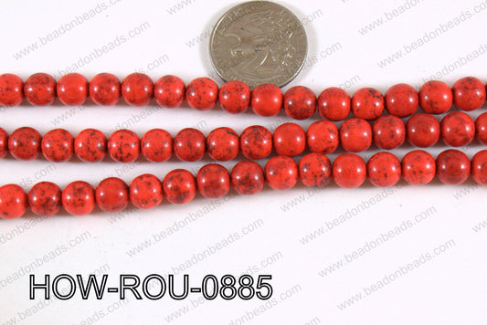 Howlite Round Red 8mm HOW-ROU-0885