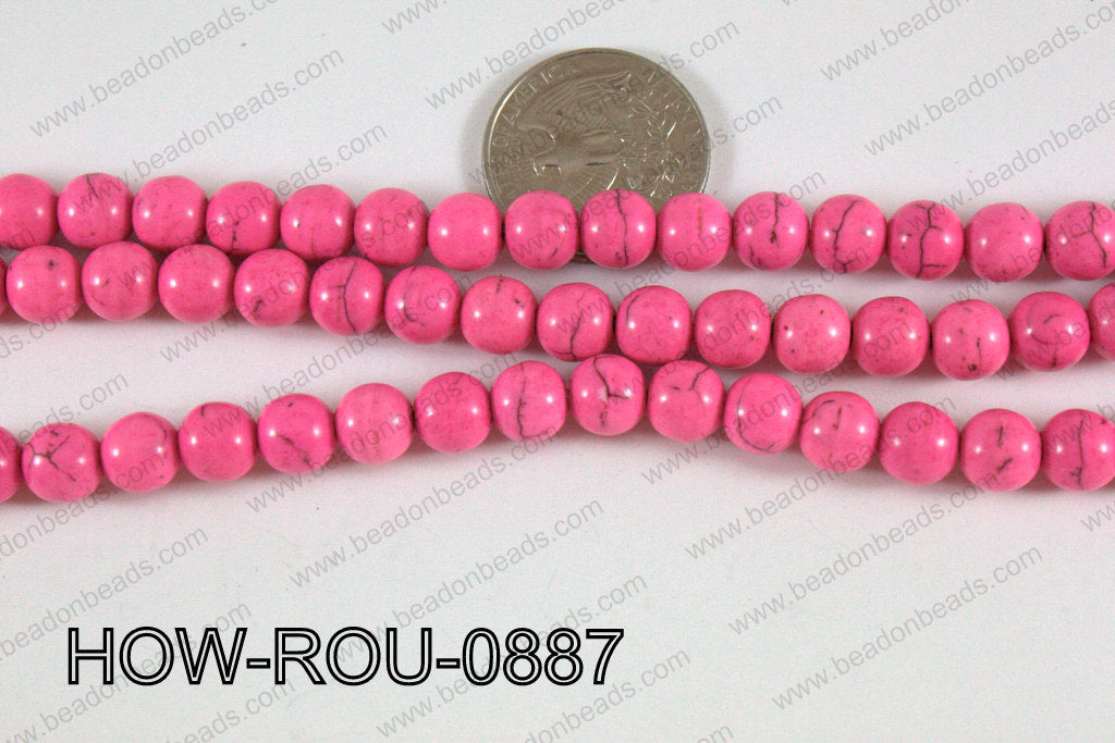 Howlite Round Pink 8mm HOW-ROU-0887