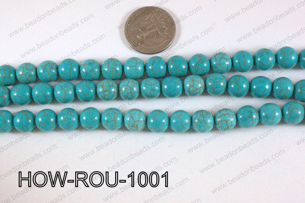 Howlite Round Turquoise 10mm HOW-ROU-1001