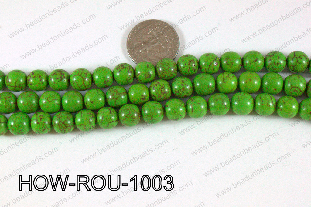 Howlite Round Green 10mm HOW-ROU-1003