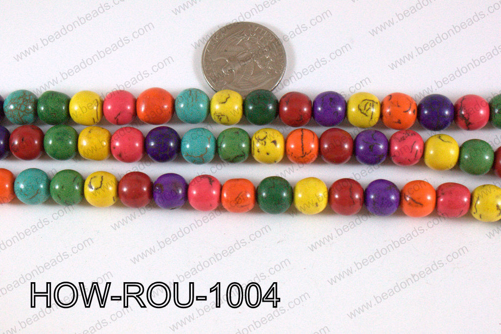 Howlite Round Multicolor 10mm HOW-ROU-1004