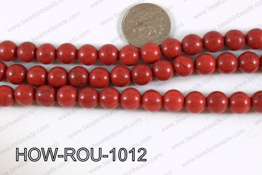 Howlite Round Red 10mm HOW-ROU-1012