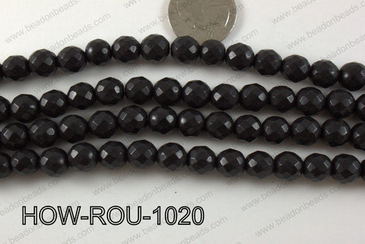 howlite round facted 32 cut black 10mm HOW-ROU-1020