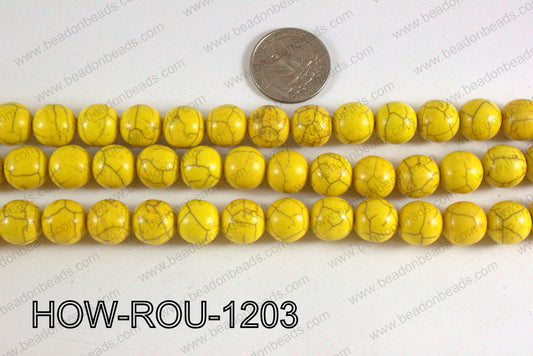 Howlite Round Yellow 12mm HOW-ROU-1203