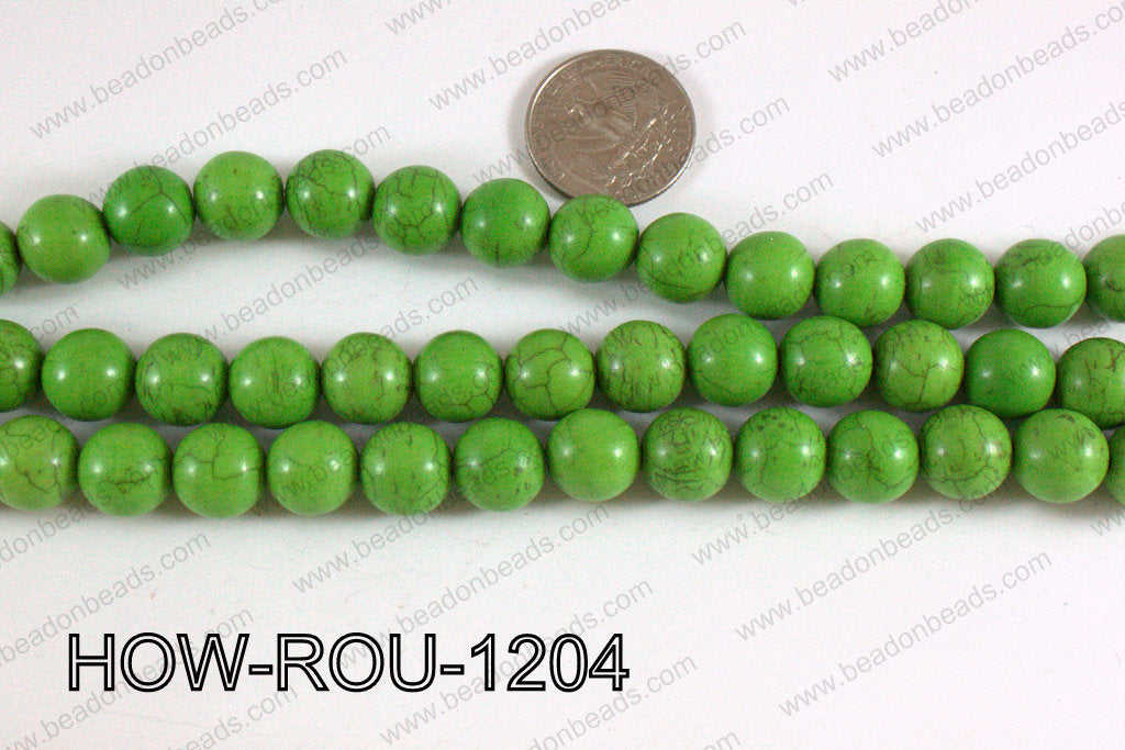 Howlite Round Green 12mm HOW-ROU-1204