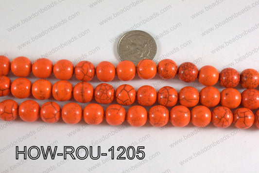 Howlite Round Orange 12mm HOW-ROU-1205