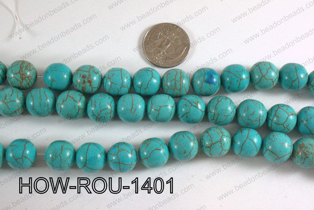Howlite Round Turquoise 14mm HOW-ROU-1401