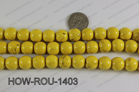 Howlite Round Yellow 14mm HOW-ROU-1403