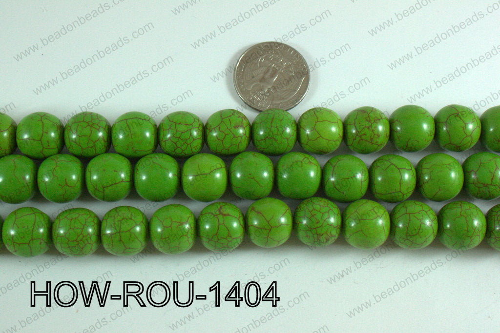 Howlite Round Green 14mm HOW-ROU-1404