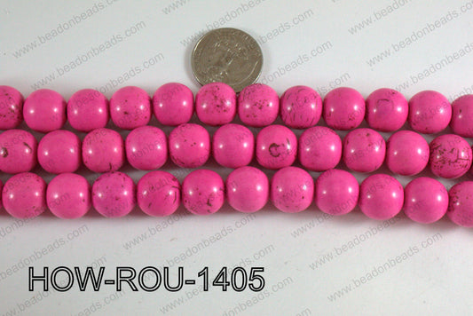 Howlite Round Hot Pink 14mm HOW-ROU-1405