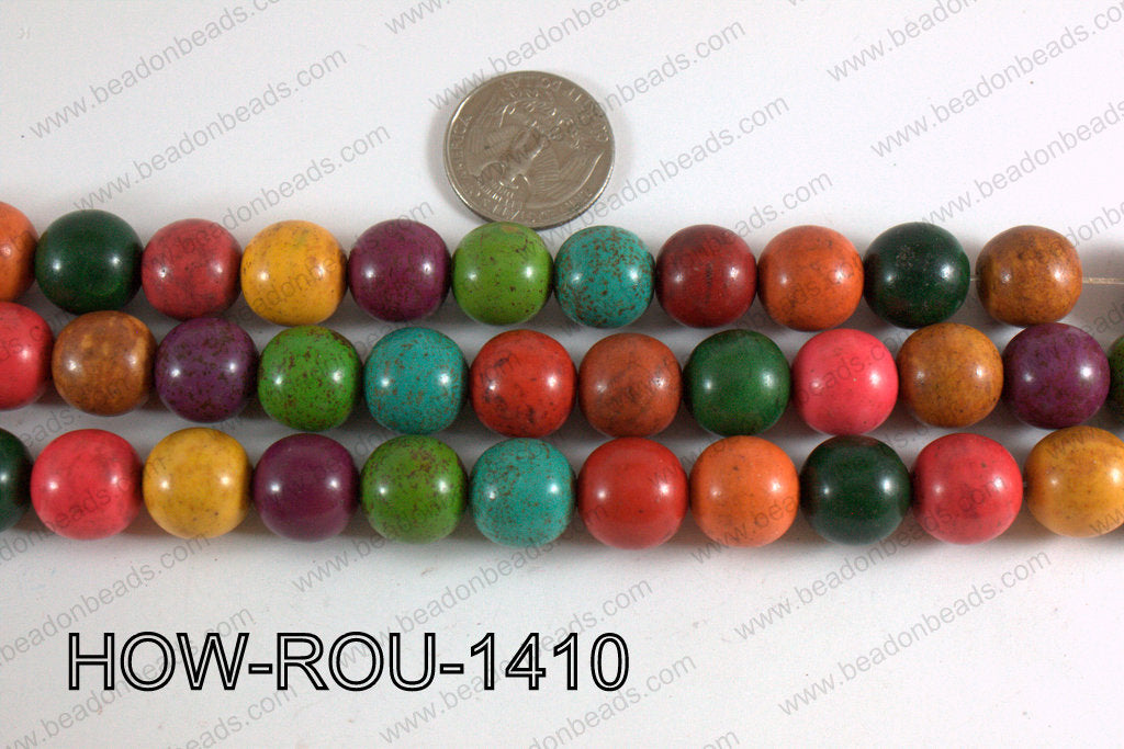 Howlite Round Multicolor 14mm HOW-ROU-1410