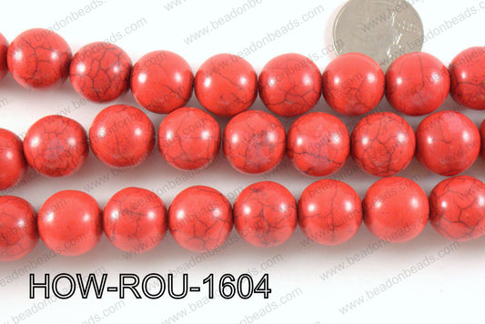 Howlite Round Red 16mm HOW-ROU-1604