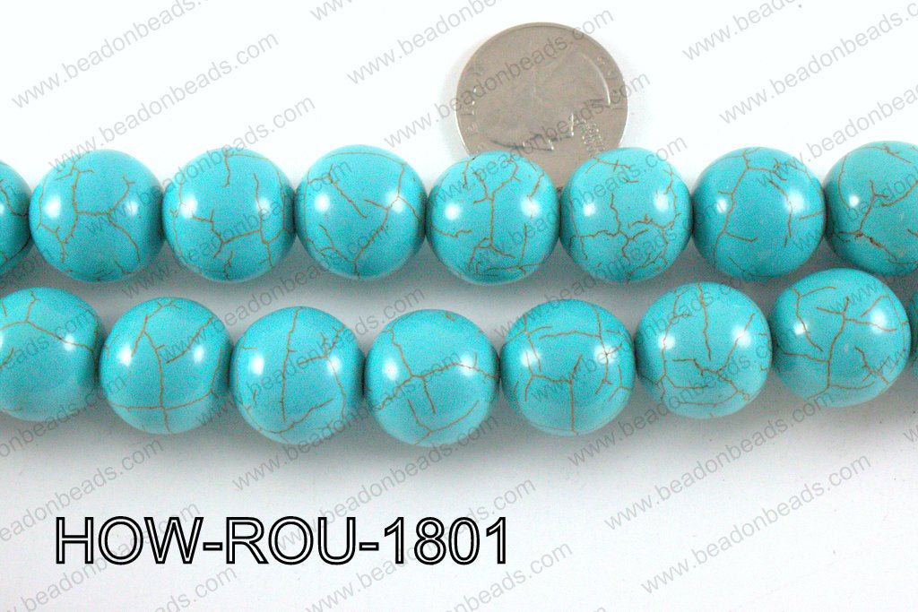 Howlite Round Turquoise 18mm HOW-ROU-1801