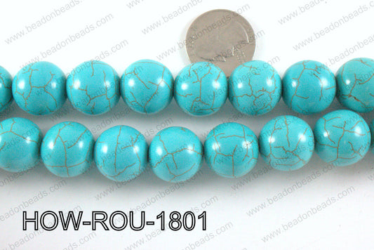 Howlite Round Turquoise 18mm HOW-ROU-1801