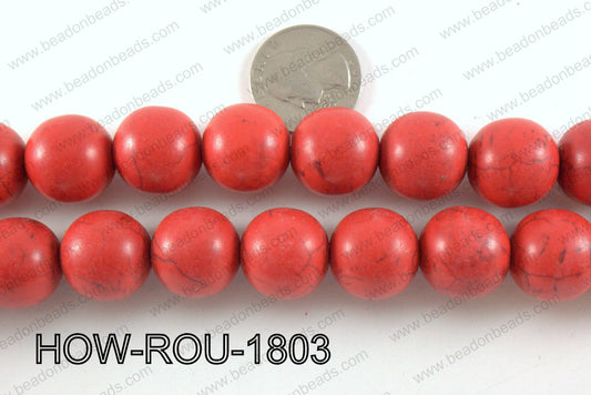 Howlite Round Red 18mm HOW-ROU-1803