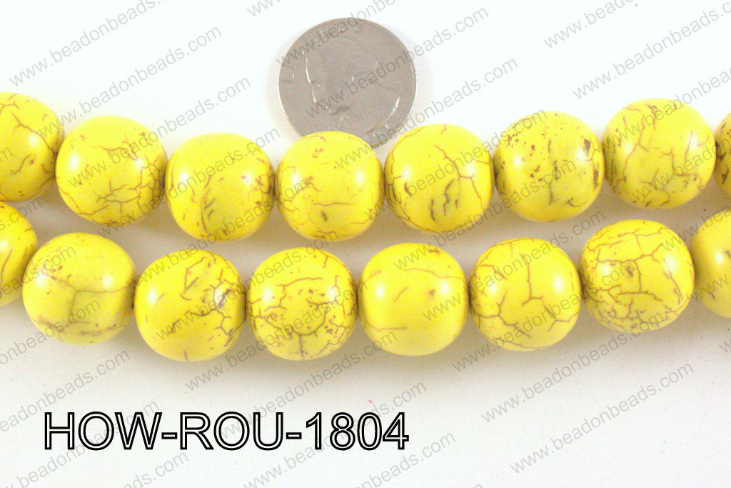 Howlite Round Yellow 18mm HOW-ROU-1804