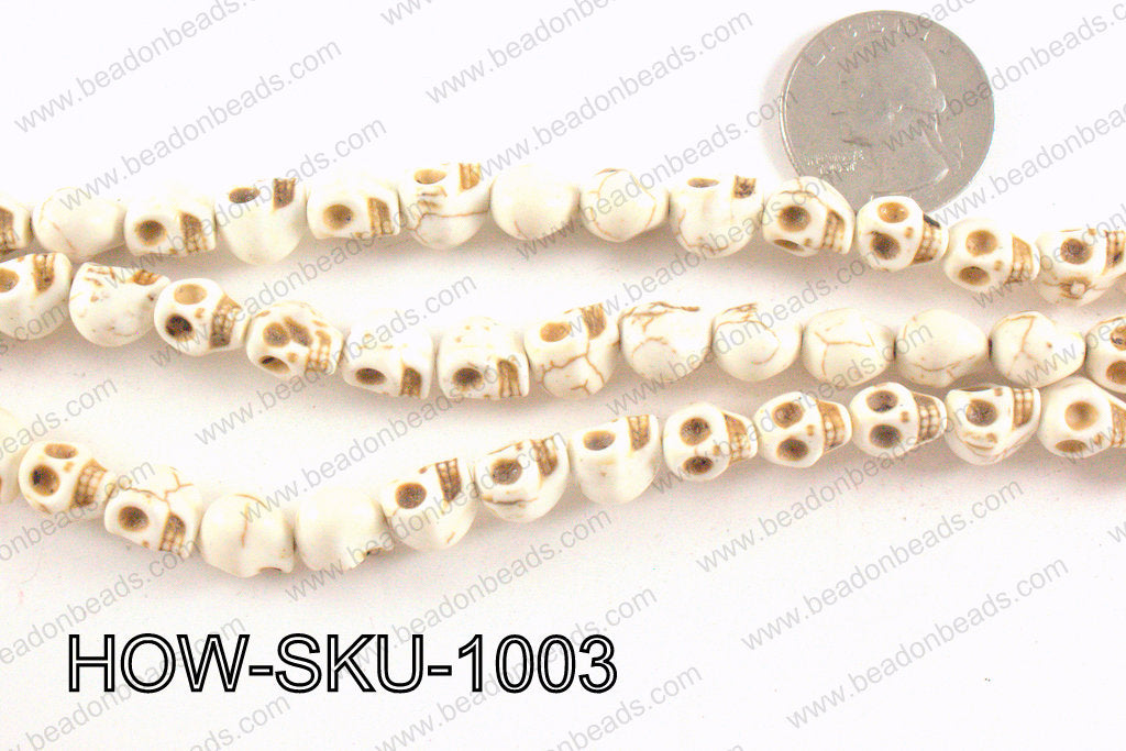 howlite skull cream 8x10mm HOW-SKU-1003