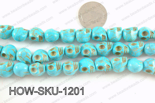howlite skull turquoise 10x12mm HOW-SKU-1201