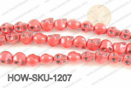 howlite skull red 10x12mm HOW-SKU-1207
