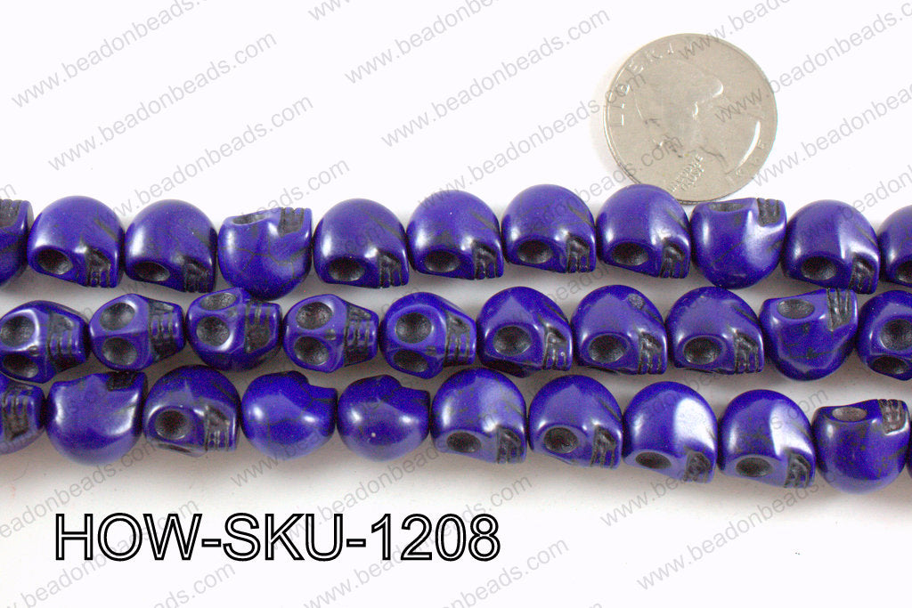 howlite skull dark blue 10x12mm HOW-SKU-1208