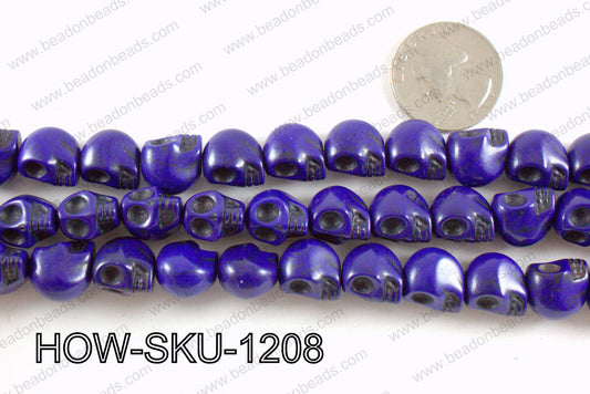 howlite skull dark blue 10x12mm HOW-SKU-1208