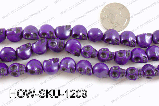 howlite skull purple 10x12mm HOW-SKU-1209